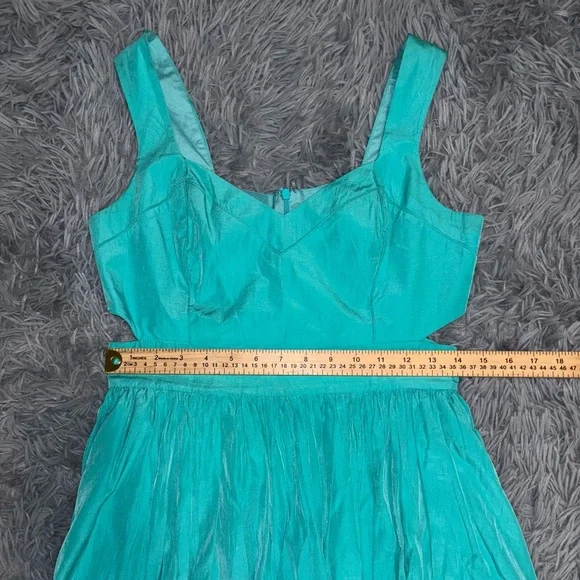 NWT Keepsake The Label Fit And Flare Side Cutout Dress Aquamarine Medium Flirty - Picture 5 of 12